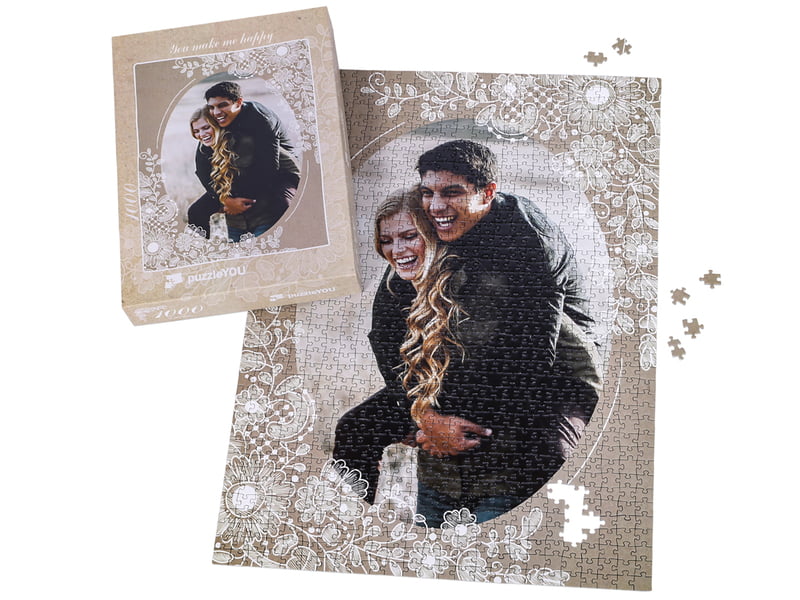 Puzzle foto asamblat de 1000 piese cu cutie pentru puzzle