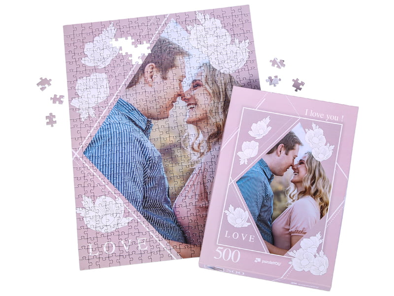 Puzzle foto asamblat de 500 piese cu cutie pentru puzzle